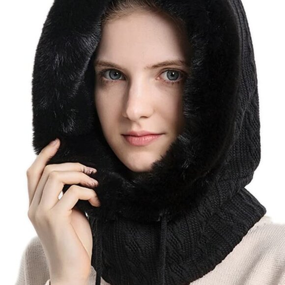 Warm Faux Fur Balaclava Beanie Scarf Mask All-in-One Winter Accessory main image 8
